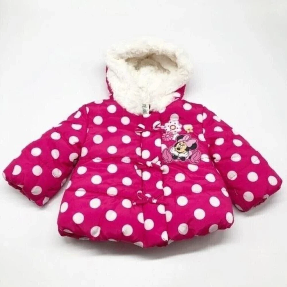 DISNEY Baby Girls Minnie Puffer Winter Jacket